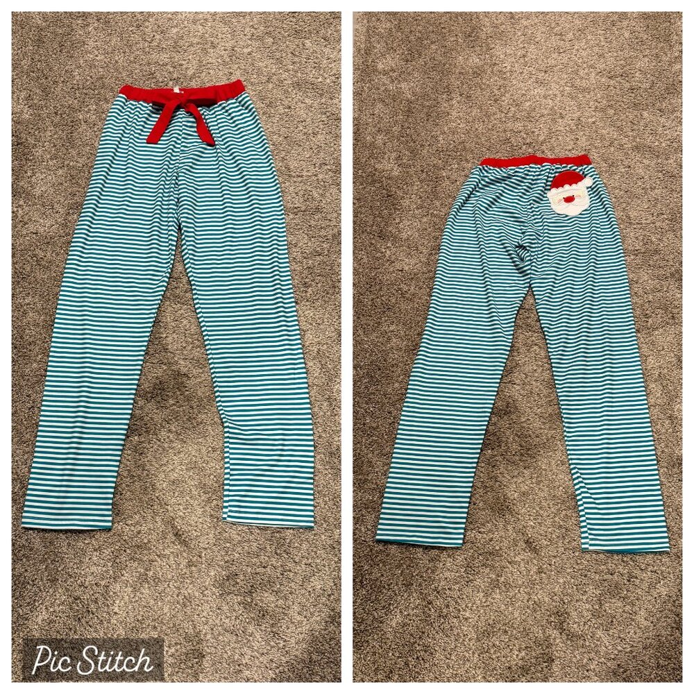 Sweet Southern Smocks Adult Christmas Santa Applique Pajamas - Size Small